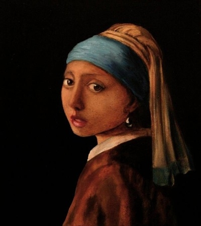 Oil Painting - Girl with a Pearl Ear Ring by Jan Vermeer (I painted a copy of it)
